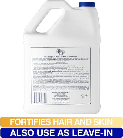 (128 Oz) Mane 'n Tail Conditioner Gallon, for Soft Silky Hair. For Horses and Humans! Fl