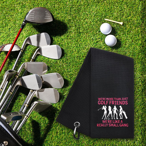 Hafhue We're More Than Just Golf Friends Embroidered Golf Towel, Golf Accessories Gift for Men Women