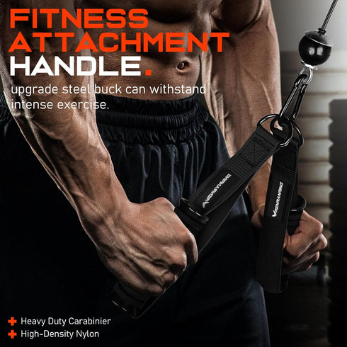 Gym Exercise Handles for Cable Machine Pulleys, Resistance Band, and Strength Trainer Accessories