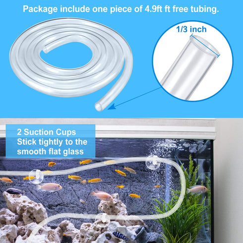 Submersible Fountain Pump 80GPH (4W 300L/H) with 4.9ft Tubing, 3 Nozzles for Aquarium, Pond, Fish Tank, Hydroponics