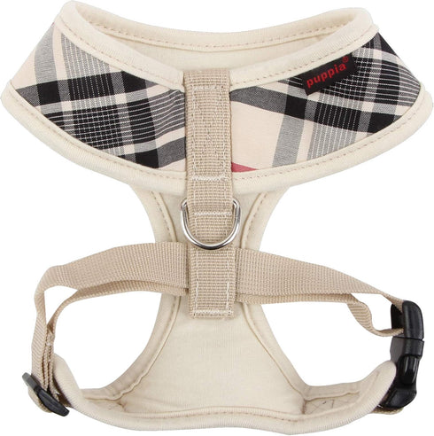 Puppia Junior Over-The-Head Dog Harness, Checkered Pattern, No Choke, Adjustable Chest Belt for Small & Medium Dogs,