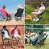 Backpacking Lightweight Camping Chair with Side Pocket for Adults, Folding High Back Camp Beach Chair, Portable