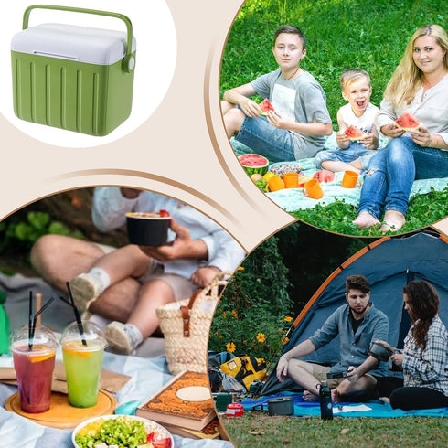 Generic 6L Pack Insulated Camping Cooler Portable Cooling Chest with Ice | Soft-Sided Fridge Bag for Road Trips