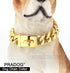 Gold Chain Dog Collar Designer Cuban Link Chain, 19MM Metal Stainless Steel, Safety Design Buckle, Walking Collar