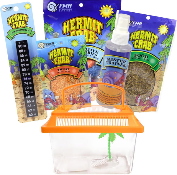 Needzo Ultimate All-in-One Hermit Crab Starter Kit, Neon Plastic Cage, Thermometer, Food,