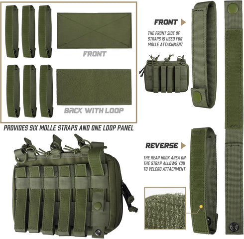 WYNEX Tactical Mag Admin Pouch, Molle Utility Tool Organizer with Triple Stacker Holder