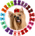 YOY 24PCS / 12 Pairs Adorable Grosgrain Ribbon Pet Dog Hair Bows with Rubber Bands - Puppy Grooming Hair Accessories Set
