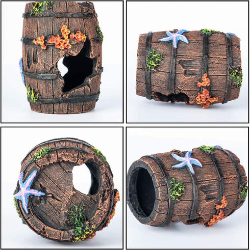 WishLotus Aquarium Fish Tank Decorations, Plastic Plants Fish Cave Castle Ornaments for Tank Décor
