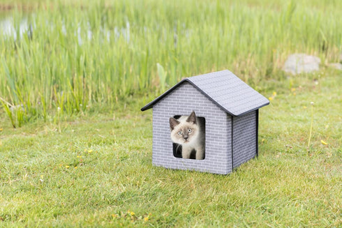 TRIXIE Insulated Outdoor Pet House, Foldable Waterproof Material for Small Dogs and Cats, Great for Feral Cats