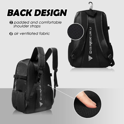 Youth Baseball Backpack - Softball Bat Bag for Boys & Girls with Fence Hook and Shoe Compartment