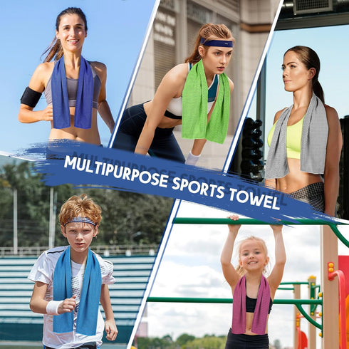 Tagefa 20 Pack, 40"x 12" Cooling Towels Cooling Rags Neck Wraps for Sports with Carrying Pouch, Gym Cooling Neck Towels