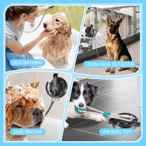 HLOGREE Heavy Duty Suction Cup Dog Bathing Holder for Large Dogs up to 110LBS, Grooming Restraint Anchor