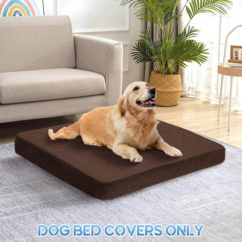 CHHKON Dog Bed Covers Replacement Washable Waterproof Pet Puppy Bed Cover for Dog, Cover Only (Brown,36x27x6 inch)