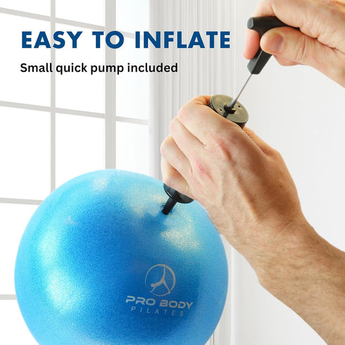 ProBody Pilates Ball - Small Exercise Ball w/Pump, 9 Inch Barre Ball for Stability, Fitness, Ab, Core, Physio