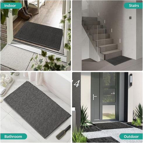 Washable Soft Microfiber Mud Mats for Dogs, Large Dirt Trapper Dog Rugs for Muddy Paws, Non-Slip Mud Mat for Home