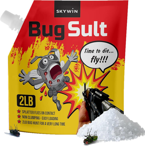 Skywin Fly Shooter Refill Salt 2 lbs, Large Grain Salt Shooter for