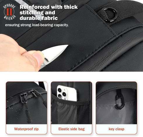 4KG Magnetic Gym Bags with Water Bottle Holder, Non-Slip Strong Magnetic Gym Water Bottle Bag, Crossbody Sling Pouch