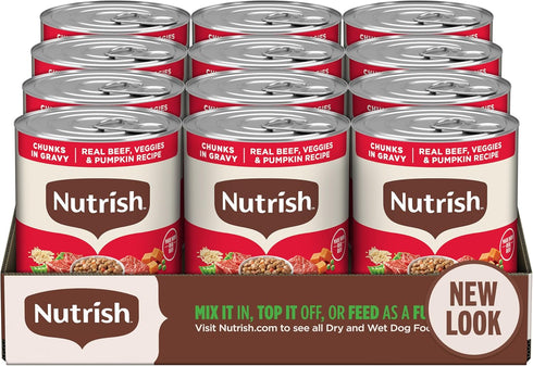 Nutrish Real Beef & Veggies Recipe Whole Health Blend Chunks in Gravy