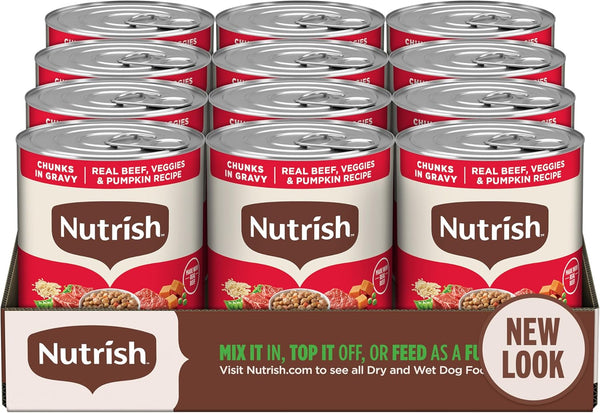 Nutrish Real Beef & Veggies Recipe Whole Health Blend Chunks in Gravy