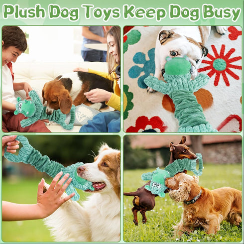 Plush Large Squeaky Dog Toys with Soft Fabric for Small, Medium, Large Pets - Tug of War Indoor Play Dog Toys