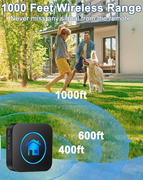 Cangecit 2026 IP65 1000ft 55 5 (4 Dog Door Bell Enhanced Touch, Wireless Doggie Doorbell for Potty Training to Go
