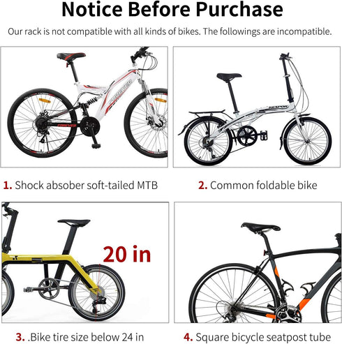 West Biking Adjustable Bike Cargo Rack - 110Lb Capacity, Cycling Equipment Stand, Reflective Logo