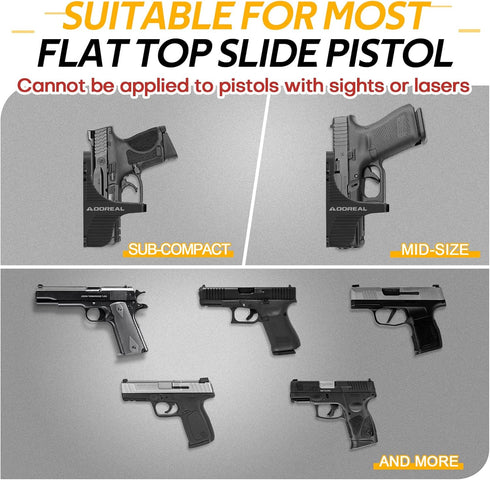 Adoreal Magnetic Gun Mount, Hole Free Gun Holster for Vehicle Home or Office, Side Magazine Magnetic Suction Concealed