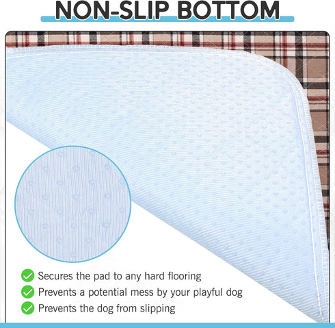 18x24 8PCS, Washable Pee Pads for Dogs - Whelping Pad for Puppy Training, Playpen Crate Bed Floor Protector, Reusable