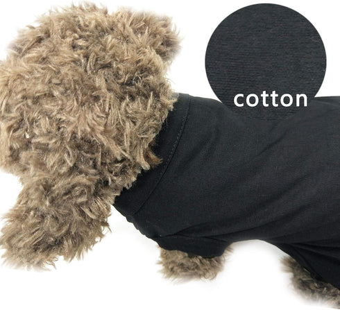 Dog Shirts Puppy Clothes for Small Dogs, Comfortable Summer T-Shirts for Medium Dogs, Soft Cotton Tops (Black M)