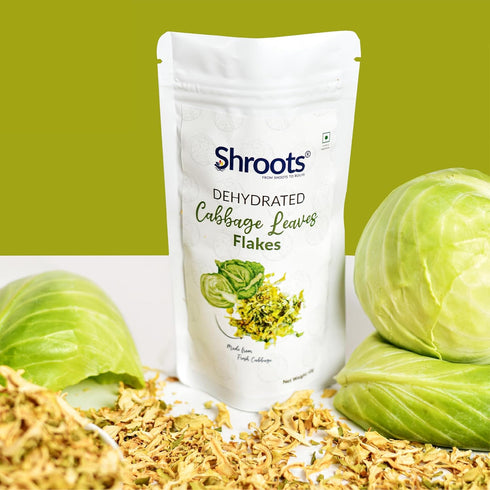 100gm (3.5oz) SHROOTS Dehydrated Cabbage Flakes Air Dried Vegetable Non-GMO Additive-Free Dried White Cabbage Perfect