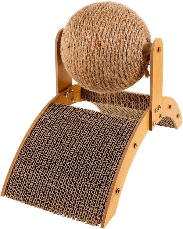 Toddmomy Cat Scratcher Ball Cat Scratching Toy Inclined Scratch Board Sisal Rope