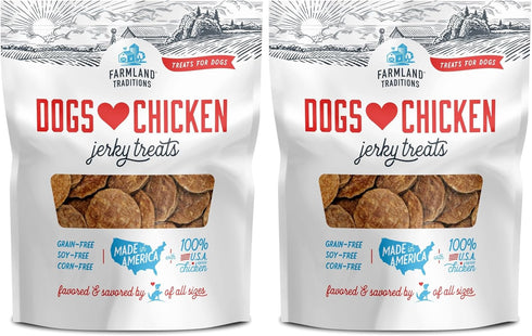 Farmland Traditions Dogs Love Chicken Jerky Dog Treats with Only 3 Ingredients