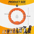 Dog Ring Toy - Tough Chew Toy for Aggressive Chewers, Indestructible Flying Discs for Medium Large Breeds, Orange