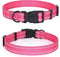 Mile High Life Nylon Night Light Glow Collar for Medium Dogs, Reflective Band Cat Collar, Safe Night Walk (Pink, XS)