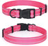 Mile High Life Nylon Night Light Glow Collar for Medium Dogs, Reflective Band Cat Collar, Safe Night Walk (Pink, XS)