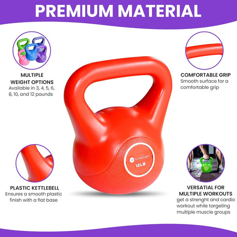 Gymenist Kettlebell Fitness Workout Body Equipment - Choose Your Weight Size for Exercise