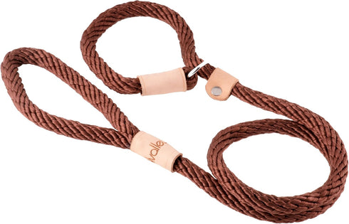 Alvalley 4ft Rope Dog Leash with Stopper, Soft Braided No-Pull Gentle Leash for All Dog Sizes (Brown)