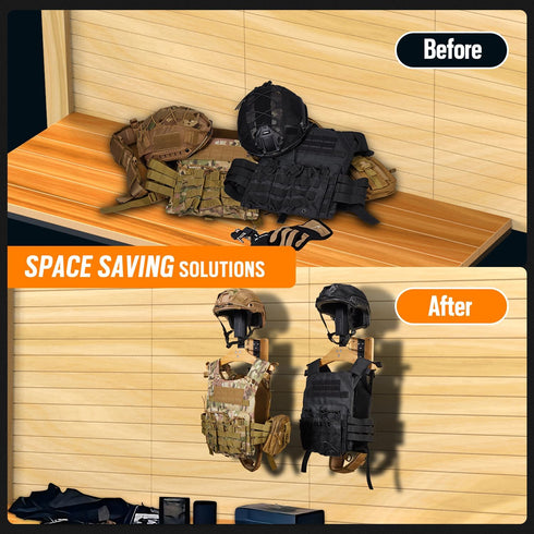 Tactical Gear Stand with Hooks - Plate Carrier Helmet Holder Wall Mount for Motorcycle Football Cycling Accessories