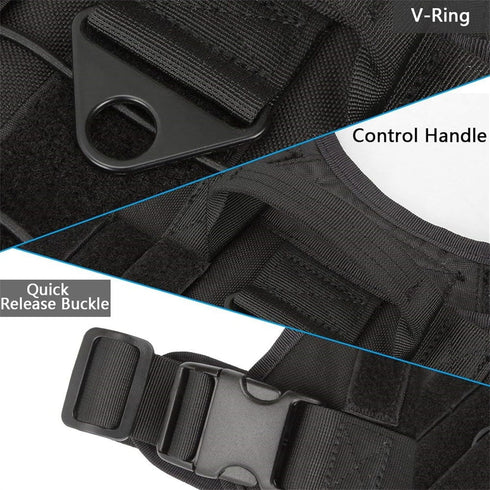 EXCELLENT ELITE SPANKER Tactical Dog Harness, Military Working Vest with Handle, Adjustable Training Vest for Large