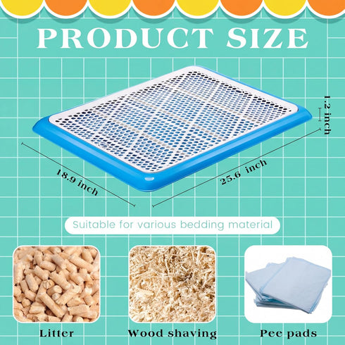 1 (25.6 18.9 Inch,Blue) Mifoci Pcs Dog Potty Tray Mesh Puppy Training Pad Holder Floor Protection Portable Pee Pad Pet