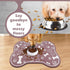 Dog Cat Mat for Food and Water, Rapid Absorbent Bone Shaped Placemat with Rubber Backing, Brown 16"×24"