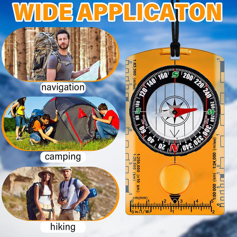 Geiserailie 20 Pcs Orienteering Compass, Navigation Backpacking Compass for Kids, Hiking, Survival, Orange
