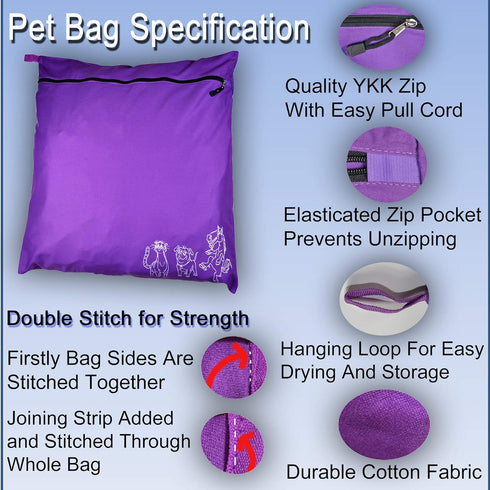 Pet Laundry Bag, Jumbo Size Wash Bag for Dog, Cat, Horse, Guinea Pig, Stops Pet Hair Blocking Washing Machine