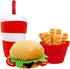 TONBO Happy Chow Combo, Squeaky Plush Cute Dog Toys, Burger, Fries, Soda