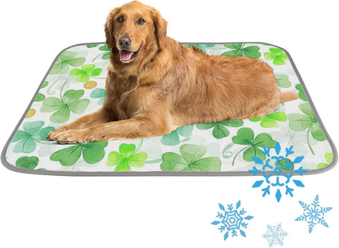 imiBBWQu Cooling Pad St Patricks Day Leaves Pillow Cooling Pad Mat Washable Cool