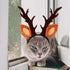 Beaupretty Christmas Hat for Cat Pet Deer Costume, Adjustable Antler Headband for Dog Reindeer Cosplay