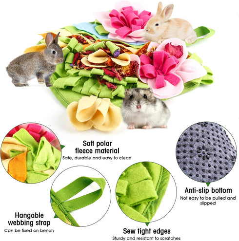 Generic 11.8" 11.8" Rabbit Foraging Mat, X Interactive Feeding Game, Machine Washable Felt Fabric Pet Foraging Mat