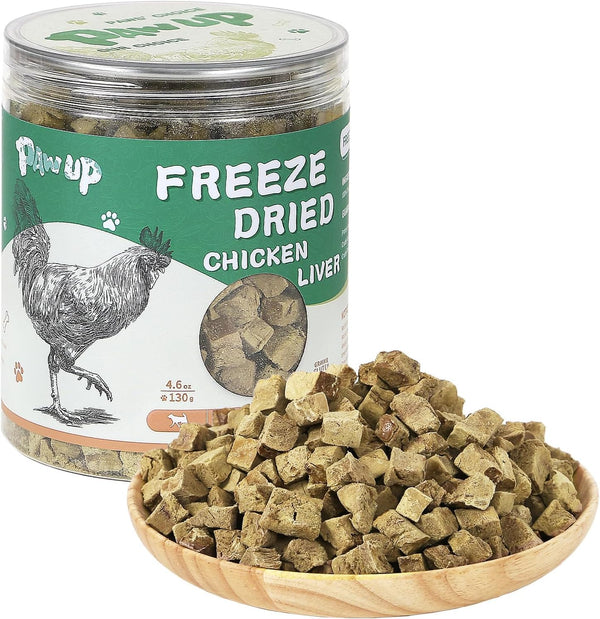 PAWUP Freeze Dried Chicken Liver Pet Treats, High Protein Freeze-Dried Pet Food