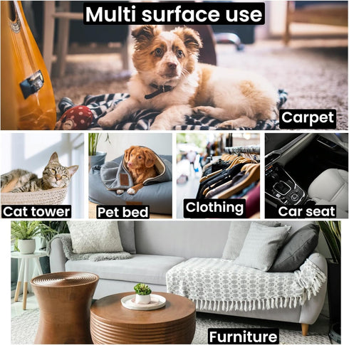 Pet Hair Remover - Reusable Lint Roller for Couch, Furniture, Clothes, Carpet, Bed - No Sticky Tape Needed (White Grey)