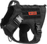 OneTigris Tactical Dog Harness Vest, No-Pull Service Vest with Hook & Loop Panels, Adjustable for Training (Black, XS)
